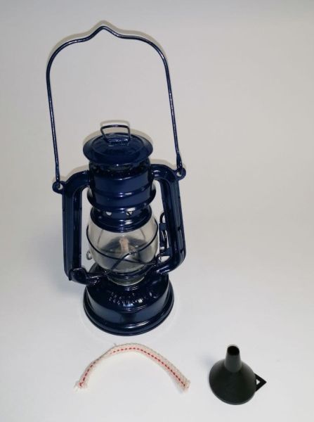 Petroleumlampe - 20 cm blau